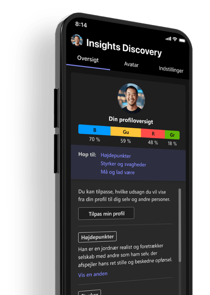 Insights Discovery smartphone app