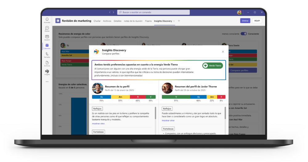 Insights Discovery laptop screenshot