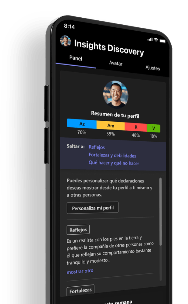 Insights Discovery smartphone app