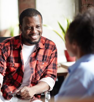Two people having a coaching conversation
