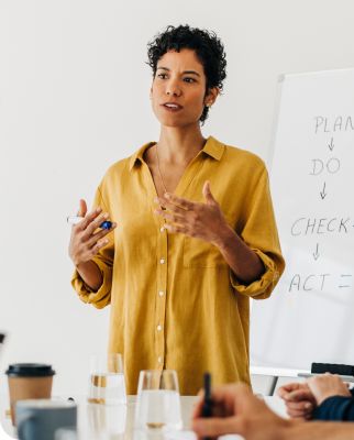 Leader presenting to a group